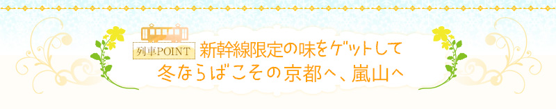 新幹線限定の味をゲットして冬ならばこその京都へ、嵐山へ
