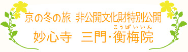 京の冬の旅　非公開文化財特別公開妙心寺 三門・衡梅院
