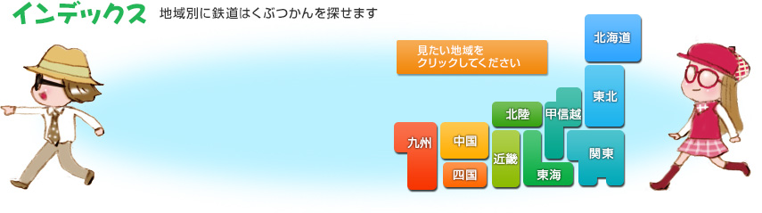 インデックス―地域別に鉄道はくぶつかんを探せます