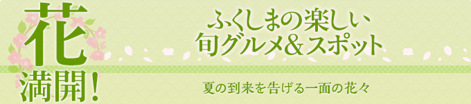 花 満開！ふくしまの楽しい旬グルメ＆スポット　五月晴れの青にカーンと
映える鮮やかな花々