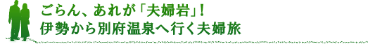 ごらん、あれが「夫婦岩」！伊勢から別府温泉へ行く夫婦旅