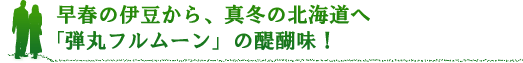 早春の伊豆から、真冬の北海道へ「弾丸フルムーン」の醍醐味！