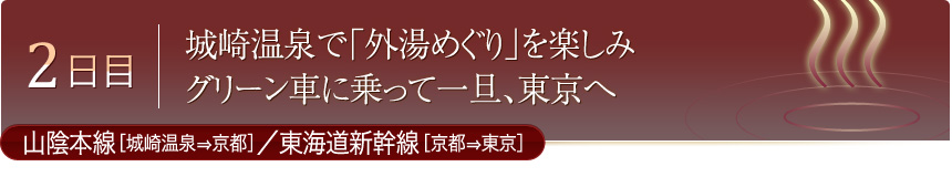 2日目 城崎温泉で「外湯めぐり」を楽しみ グリーン車に乗って一旦、東京へ 山陰本線［城崎温泉⇒京都］／東海道新幹線［京都⇒東京]