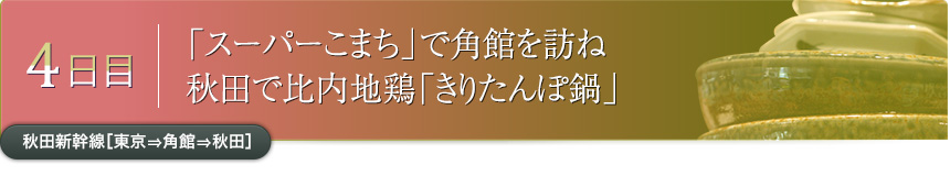 4日目｜「スーパーこまち」で角館を訪ね秋田で比内地鶏「きりたんぽ鍋」｜秋田新幹線［東京⇒角館⇒秋田］