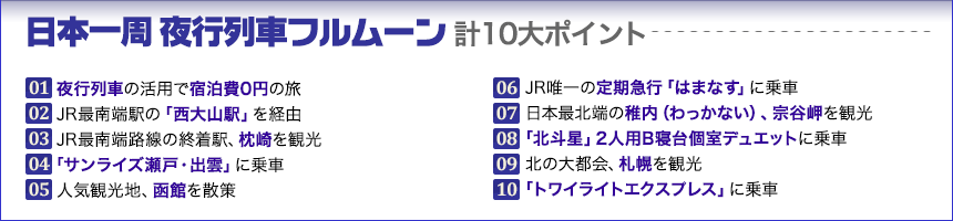 日本一周夜行列車フルムーン　旅の10大ポイント