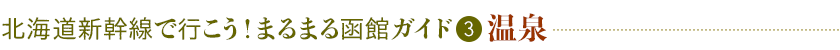 北海道新幹線で行こう！まるまる函館ガイド(3)温泉