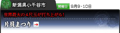 新潟県小千谷市｜開催日 9月9・10日｜世界最大の４尺玉が打ち上がる！｜片貝まつり