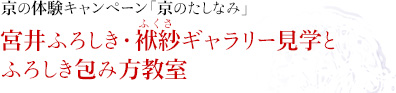 京の体験キャンペーン｜「京のたしなみ」宮井ふろしき・袱紗(ふくさ)ギャラリー見学とふろしき包み方教室
