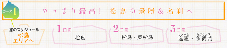 コース１｜やっぱり最高！ 松島の景勝＆名刹へ