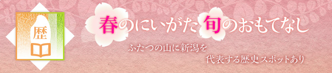 ふたつの山に新潟を代表する歴史スポットあり