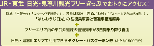 JR東武 日光・鬼怒川観光フリーきっぷでおトクにアクセス！