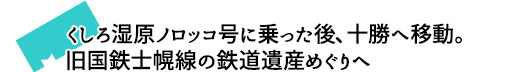 くしろ湿原ノロッコ号に乗った後、十勝へ移動。旧国鉄士幌線の鉄道遺産めぐりへ