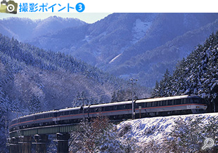 西日本・東海｜撮影ポイント(3)雪深い飛騨路を走る特急「ワイドビューひだ」 