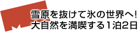 雪原を抜けて氷の世界へ！大自然を満喫する1泊2日