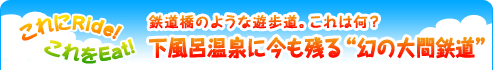 これにRide! これをEat!『鉄道橋のような遊歩道。これは何？下風呂温泉に今も残る“幻の大間鉄道”』