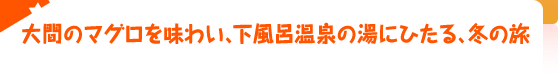 大間のマグロを味わい、下風呂温泉の湯にひたる、冬の旅