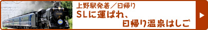 上野駅発着／日帰り 信越本線で行く県境の二湯でポカポカＳＬに運ばれ、日帰り温泉はしご