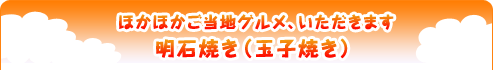 ほかほかご当地グルメ、いただきます 明石焼き（玉子焼き）