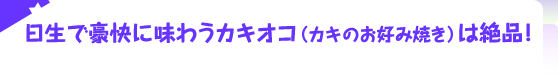 日生で豪快に味わうカキオコ（カキのお好み焼き）は絶品！