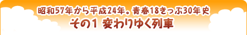 昭和57年から平成24年。青春18きっぷ30年史 その１　変わりゆく列車 