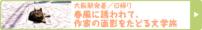 大阪駅発着／日帰り｜春風に誘われて、作家の面影をたどる文学旅