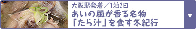 大阪駅発着／1泊2日 あいの風が香る名物「たら汁」を食す冬紀行