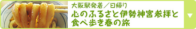 大阪駅発着／日帰り 心のふるさと伊勢神宮参拝と食べ歩き春の旅