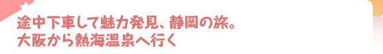 途中下車して魅力発見、静岡の旅。大阪から熱海温泉へ行く
