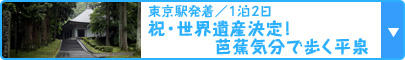 東京駅発着／１泊２日 祝・世界遺産決定！ 芭蕉気分で歩く平泉