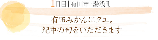 1日目 有田市・湯浅町｜有田みかんにクエ。紀中の旬をいただきます